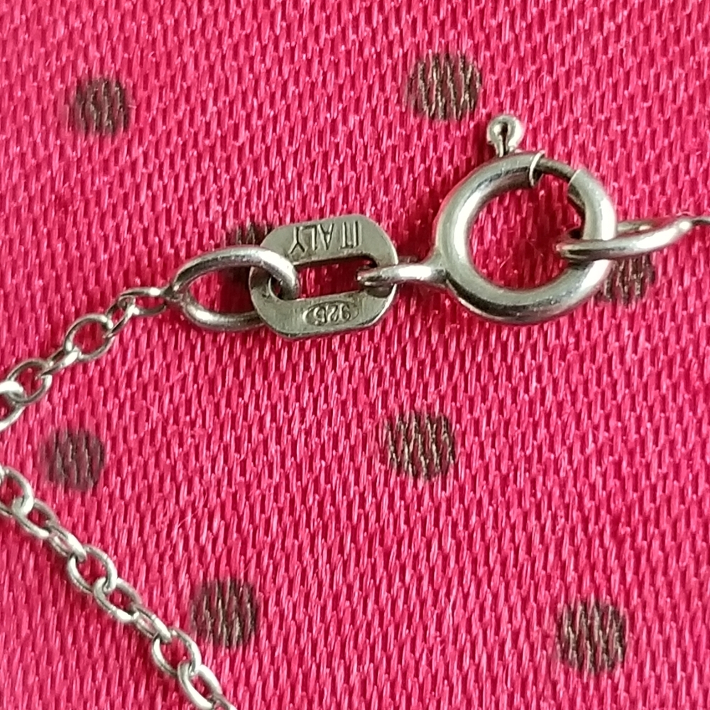 Sterling Silver & Diamond Peace Necklace - Picture 8 of 9